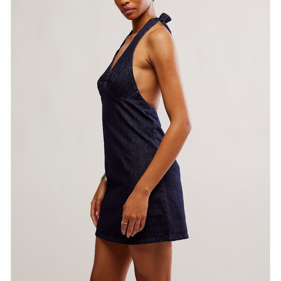 FREE PEOPLE Trevi Denim Mini Dress / Rinse - Picture 9 of 14